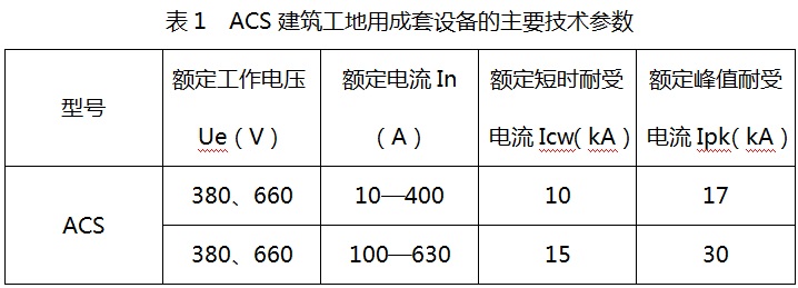 ACS建筑工地用成套設備的主要技術參數(shù)圖片 ACS建筑工地用成套設備的主要技術參數(shù)圖片